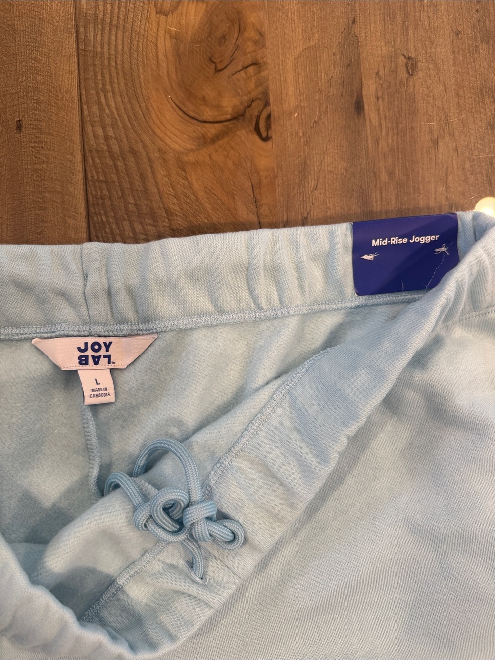 JoyLab Light Blue Cinched Adjustable Drawstring Regular Length Sweat Pants - Picture 6 of 9